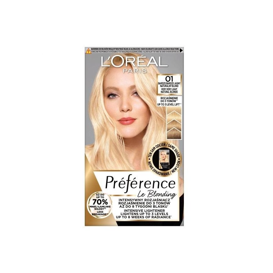 L'Oreal Preference Le Blonding hair dye 01 Very very light Natural For light hair