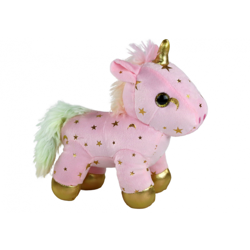 Lean Unicorn Plush Sleeping Animal Lullaby Pink with Stars Set – 2
