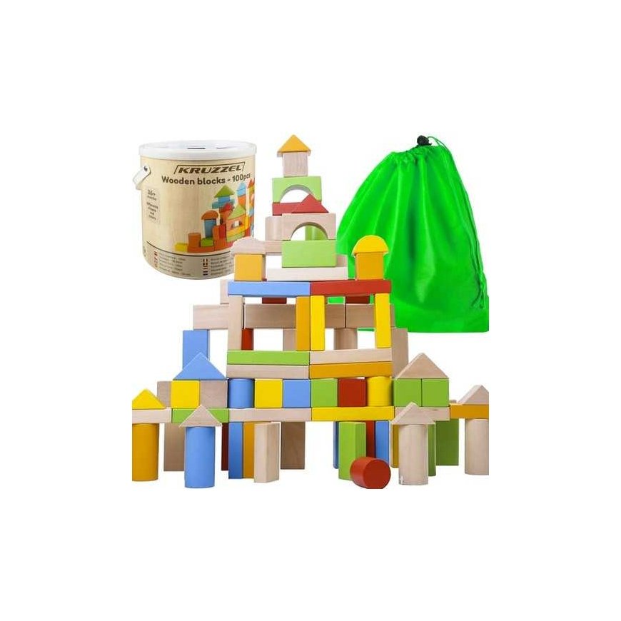 Kruzzel Wooden blocks - 100 pcs