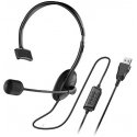 Genius HS-100U, ausinės su mikrofonu, garsumo valdymas, juoda, 2.0, Na głowę, USB Genius HS-100U, ausinės su mikrofonu, garsumo valdymas, juoda, 2.0, Na głowę, USB