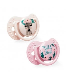 LOVI silicone dynamic pacifiers WILD SOUL GIRL, 6-18 months, 2 pcs., 22/884girl.