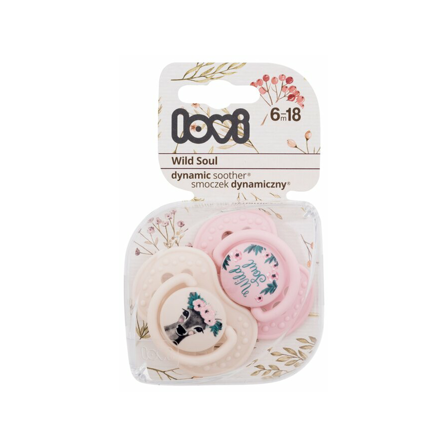 LOVI silicone dynamic pacifiers WILD SOUL GIRL, 6-18 months, 2 pcs., 22/884girl. – 3