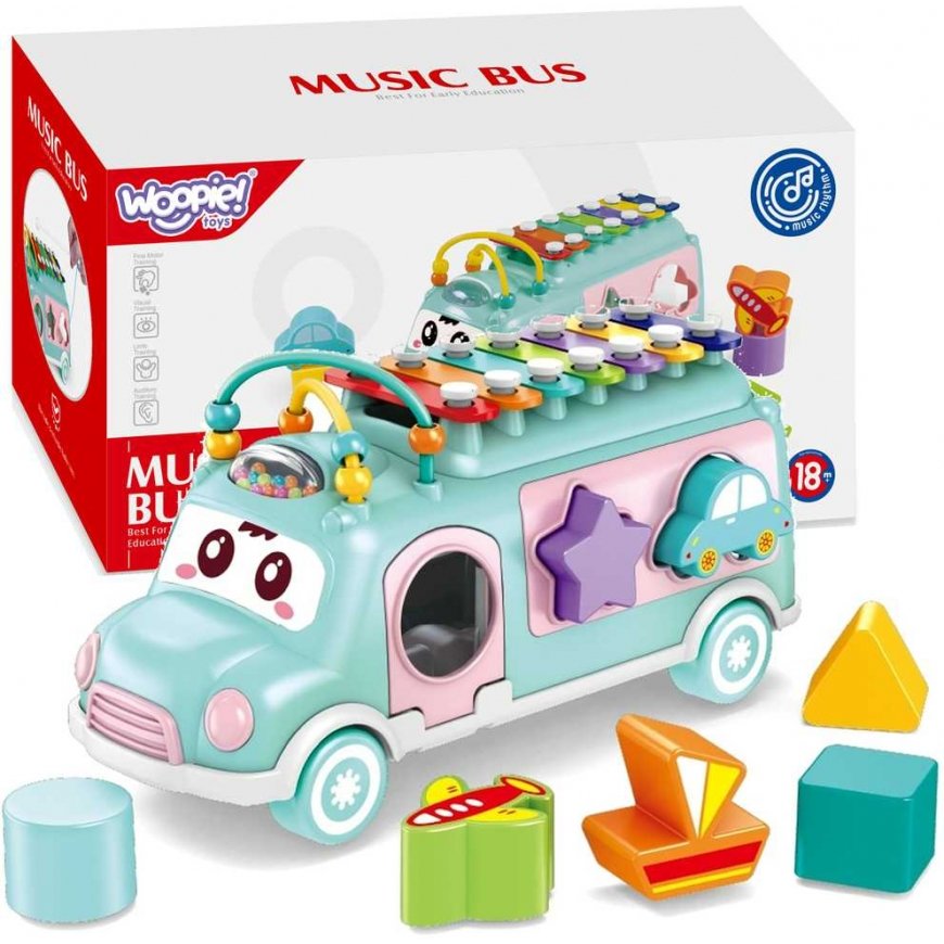 WOOPIE BABY Samochodzik Muzyczny Sorter with Cymbałkami Green