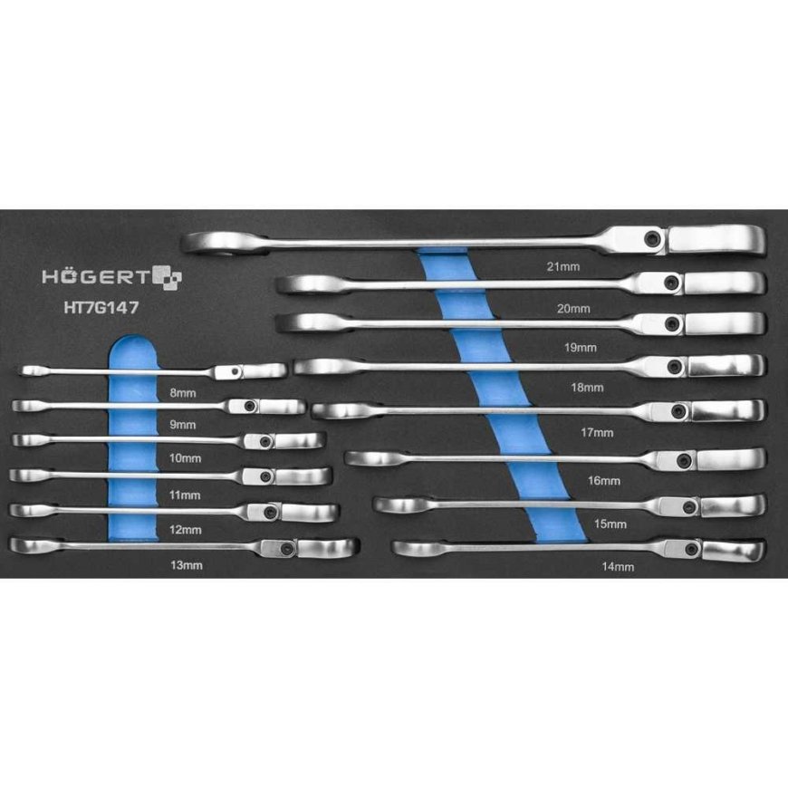Key set Hogert HT7G147 8-21 mm 14 pcs.