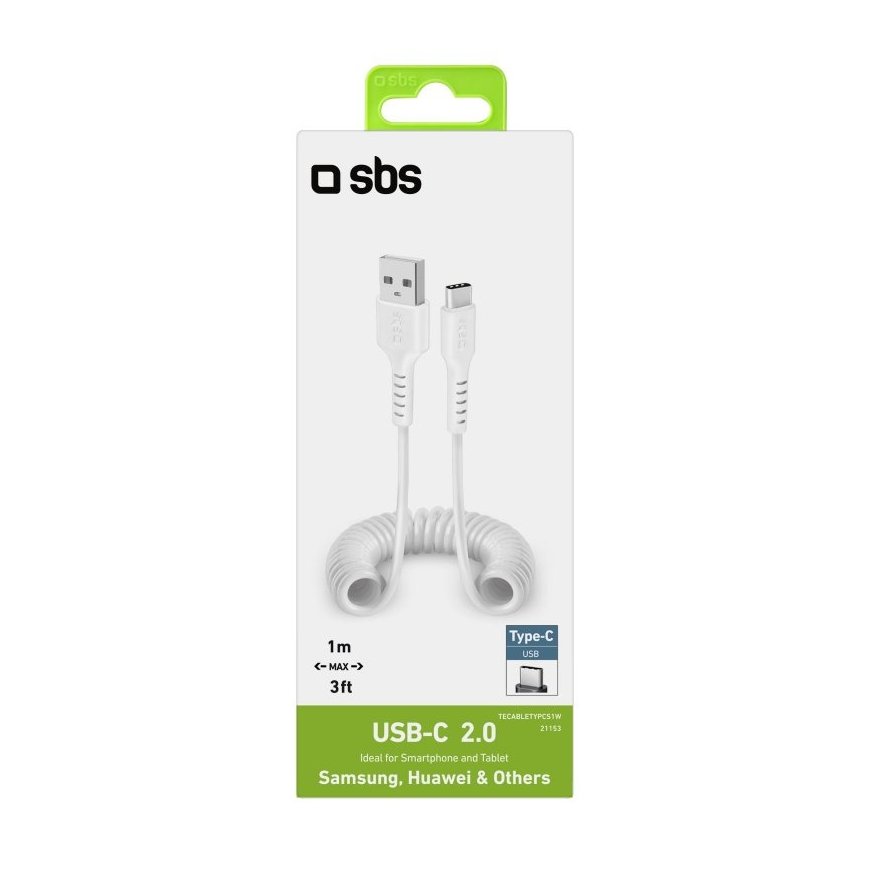 SBS TECABLETYPCS1W USB кабель 1 m USB 2.0 USB A USB C Белый – 2