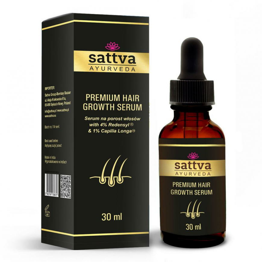 Augimą skatinantis serumas slenkantiems plaukams, Sattva Ayurveda, 30ml – 2