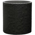Keter Round Planter Rattan Style - Size M - 36 cm Diameter Anthracite Cylinder Flower Pot Indoor Outdoor Weatherproof Keter Round Planter Rattan Style - Size M - 36 cm Diameter Anthracite Cylinder Flower Pot Indoor Outdoor Weatherproof
