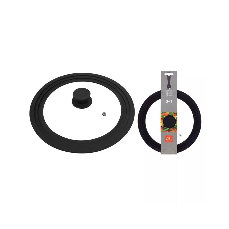 Universal lid with silicone edge 3in1 Ø24|26|28cm