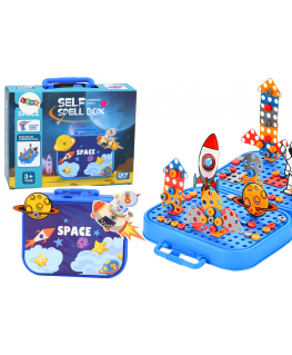 Lean Suitcase Set DIY Puzzle Blocks Space Screwdriver 228 pieces.