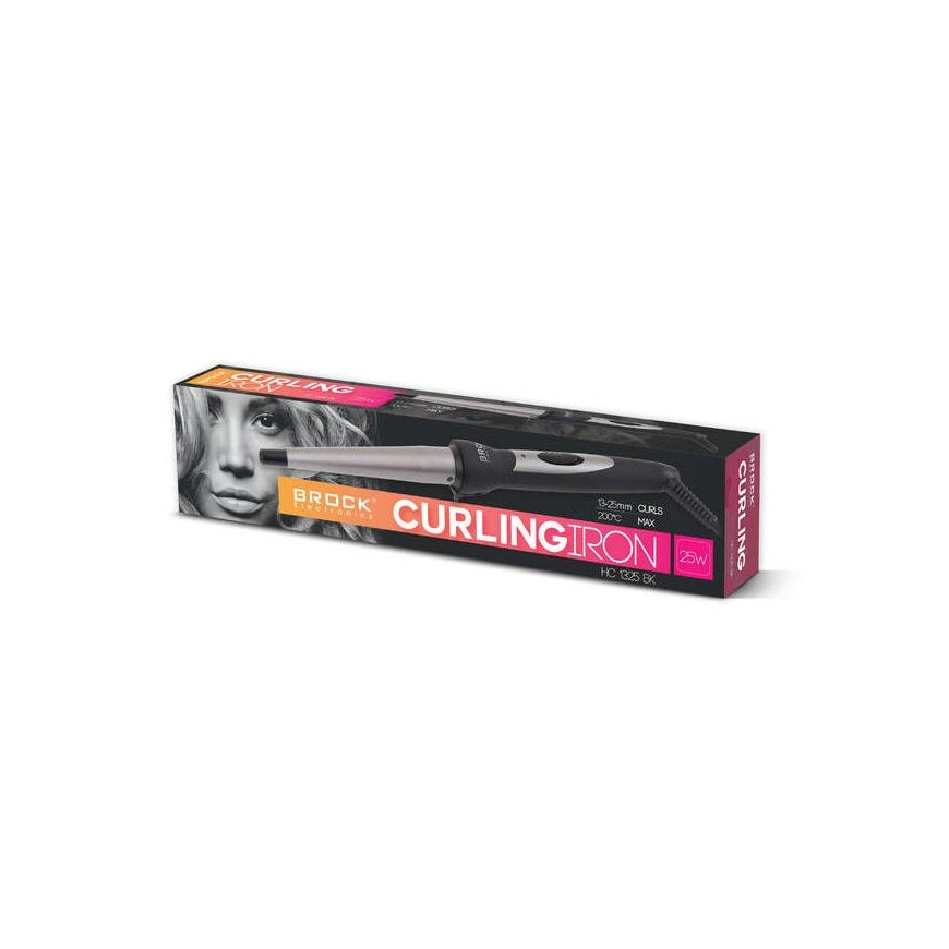 Brock Electronics HC 1325 BK Curling iron Warm Black, Grey 25 W 1.8 m – 2