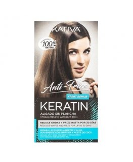 Kativa "Keratin Minkštinantis ir glotninantis" išlyginamasis be lygintuvo taisymo patarimų rinkinys 3 vnt