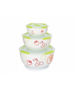 OURSSON BS2981RC/GA обеденная миска Миска для салата Круглый Kерамический Разноцветный 3 шт