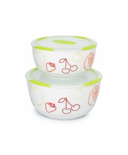OURSSON BS4781RC/GA pusdienbļoda Salātu bļoda Apaļš Keramikas Daudzkrāsains 2 pcs