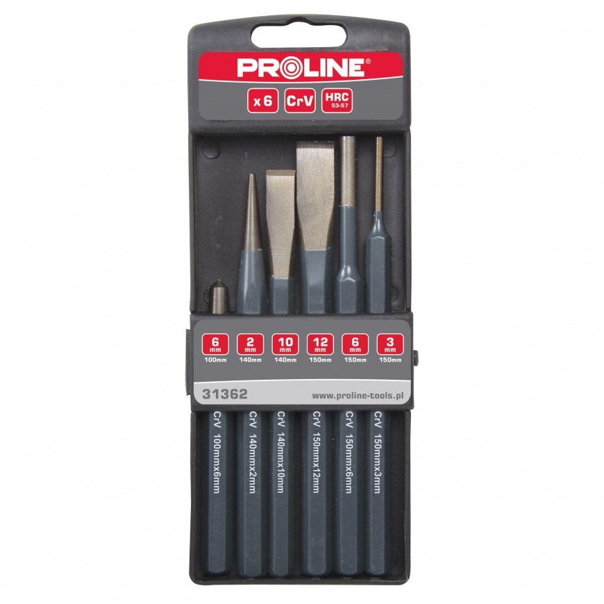 Proline Pro-Line Rinkinys perforatoriai, kaltai ir centriniai štampai 6 vnt. 31362 – 2
