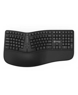 Powerton LANA, Keyboard ergonomic US, with cable (USB), black