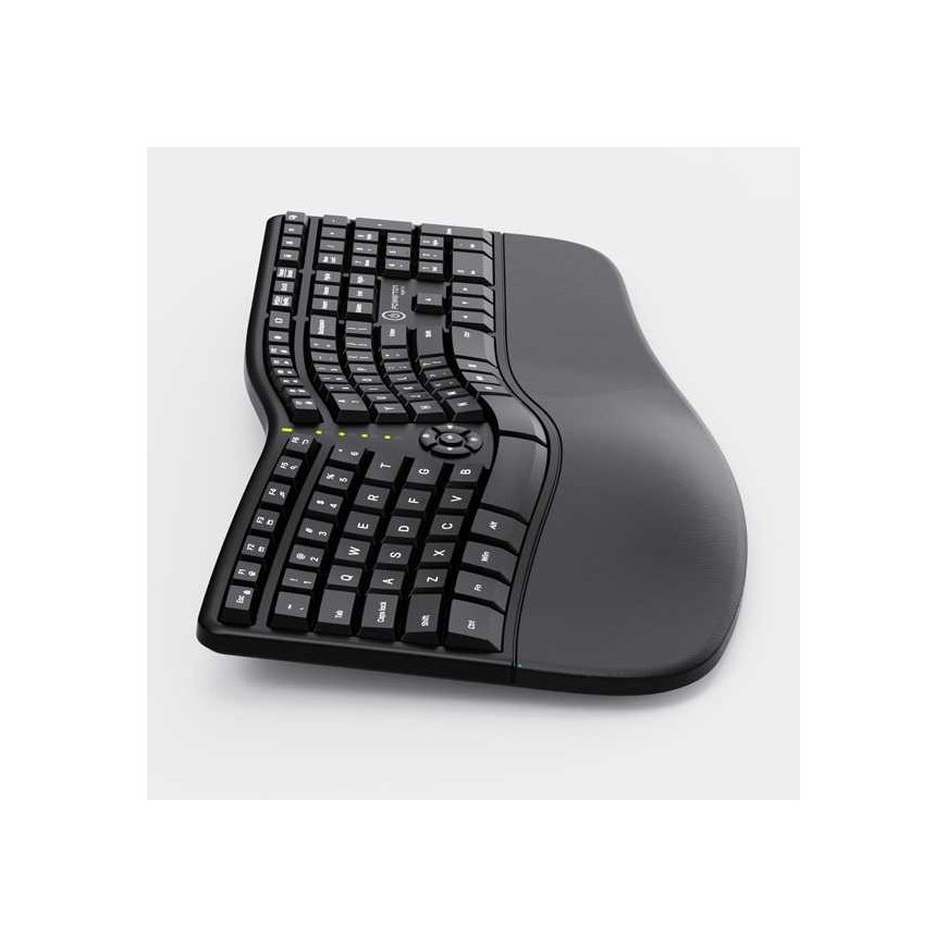 Powerton LANA, Keyboard ergonomic US, with cable (USB), black – 2