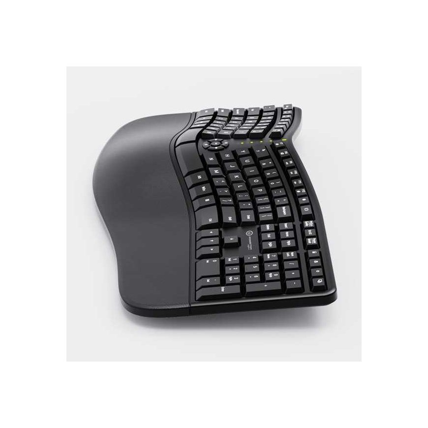 Powerton LANA, Klaviatūra ergonomiczna US, su laidu (USB), juoda – 4