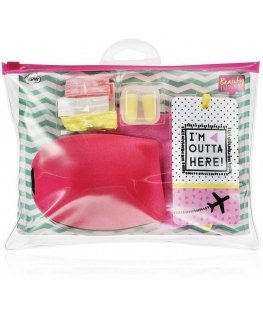 Inflight Essential Kit Set Beauty Junky: Beauty Junky, Hair Elastic, x3 pcs + Beauty Junky, Earplugs + Beauty Junky, Luggage Tag