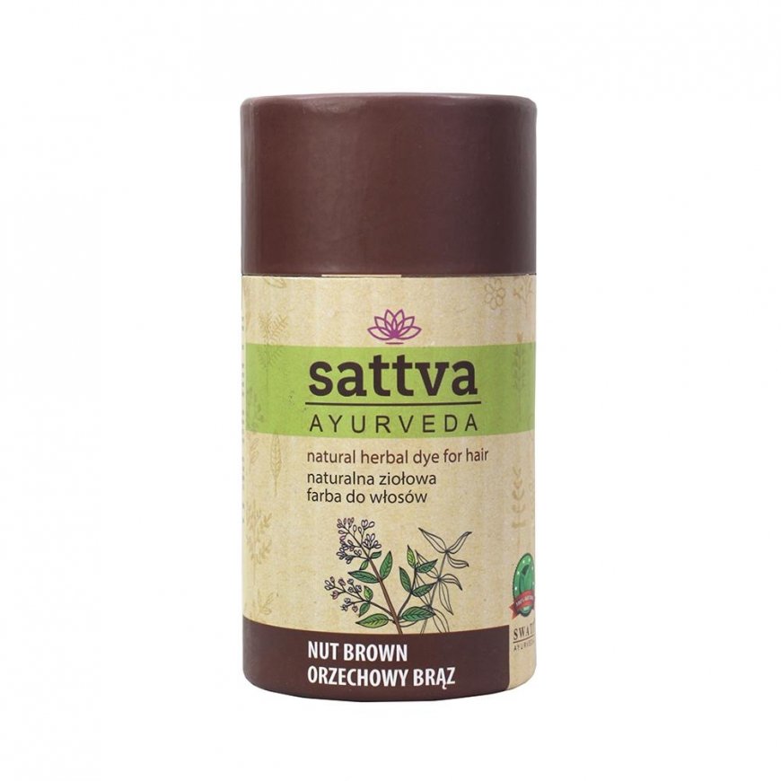 Sattva Natural Herbal Dye for Hair natural herbal hair dye Nut Brown 150g
