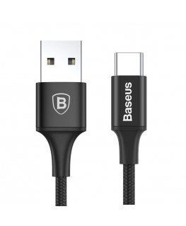 Baseus CAMKLF-BG1 USB kabelis 1 m USB 2.0 USB A USB C Juoda