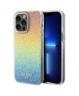 Original Front Panel Case GUESS GUHCP13XHDECMI for iPhone 13 Pro Max (IML Faceted Mirror / Disco Rainbow)