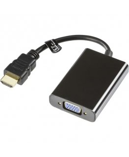 Deltaco HDMI-VGA7 видео кабель адаптер 0,2 m VGA (D-Sub) + Micro USB Type-B Черный