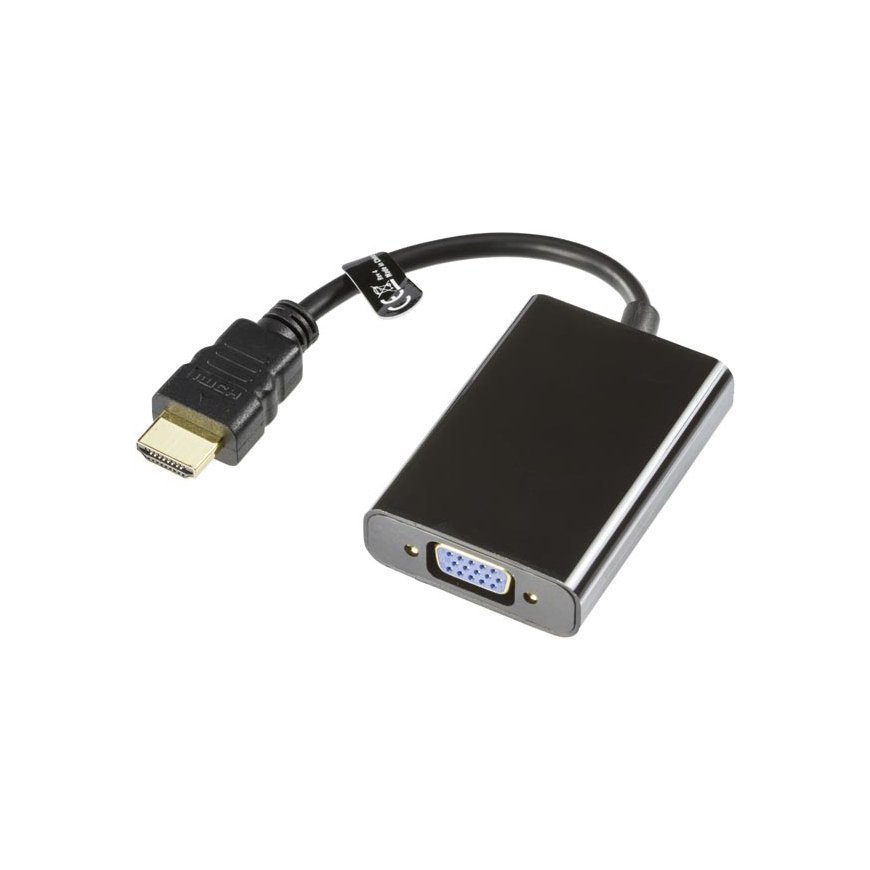 Deltaco HDMI-VGA7 видео кабель адаптер 0,2 m VGA (D-Sub) + Micro USB Type-B Черный