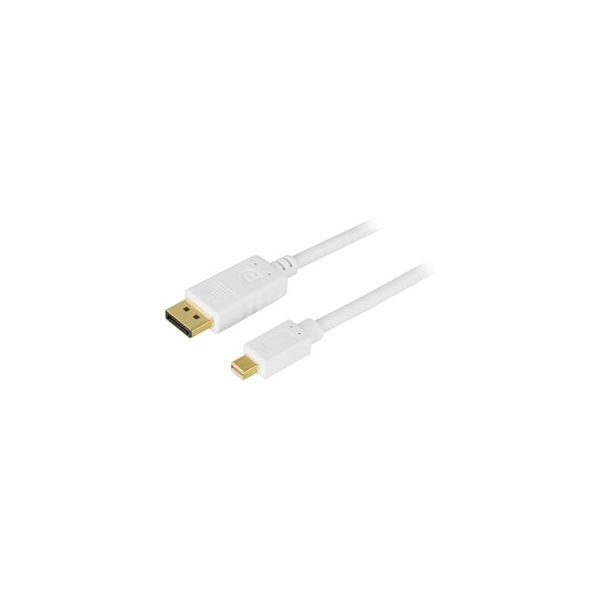Deltaco DP-1110 DisplayPort-kaapeli 1 m mini DisplayPort Valkoinen