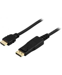 Deltaco DP-3020 videokaabliadapter 2 m DisplayPort HDMI tüüp A (Standard) Must