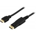 Deltaco DP-3020 video cable adapter 2 m DisplayPort HDMI Type A (Standard) Black Deltaco DP-3020 video cable adapter 2 m DisplayPort HDMI Type A (Standard) Black