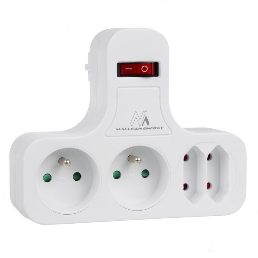 Maclean Power Socket, Quad with Breaker, Stabilization Leg, Type E, 2x2.5A, 2x16A, MCE224 – 3