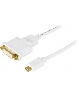 Deltaco DP-DVI100 video kabeļu aksesuārs Mini DisplayPort DVI-I Balts