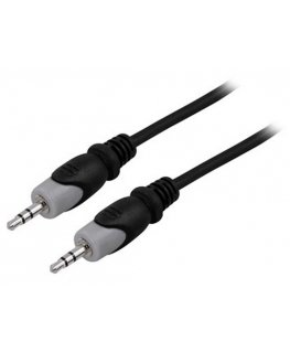 Deltaco MM-150 audiokaapeli 2 m 3.5mm Musta, Harmaa