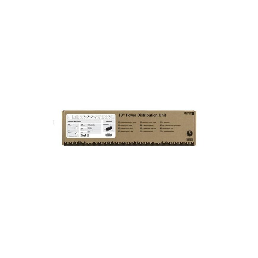 Deltaco GT-8531 pikendusjuhe 3 m 6 vahelduvvoolu kontakt Hoonesisene Must – 3