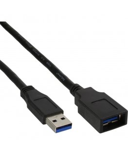InLine 35610 USB-kaapeli 1 m USB 3.2 Gen 1 (3.1 Gen 1) USB A Musta