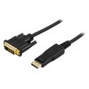 Deltaco DP-2030 sarjakaapeli Musta 3 m 20-pin ha DL DVI-D