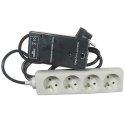 Przewód zasilania rezerwowego EASY-OFF 230V su włączeniem zdalnego sterowania, CEE7 (widelec) - gniazdo 4x, Max. 2300W, juoda, z