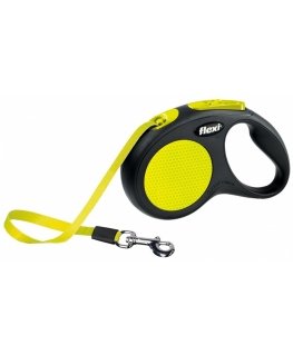 Flexi New NEON 5 m Black, Yellow Dog Retractable lead