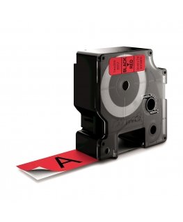DYMO D1 Standard - Black on Red - 24mm markeerimisteip Must punasel taustal