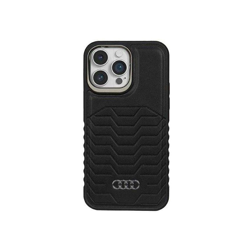 Case Audi Synthetic Leather MagSafe iPhone 14 Pro 6.1" black/black hardcase AU-TPUPCMIP14P-GT/D3-BK