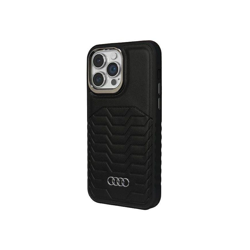 Case Audi Synthetic Leather MagSafe iPhone 14 Pro 6.1" black/black hardcase AU-TPUPCMIP14P-GT/D3-BK – 3