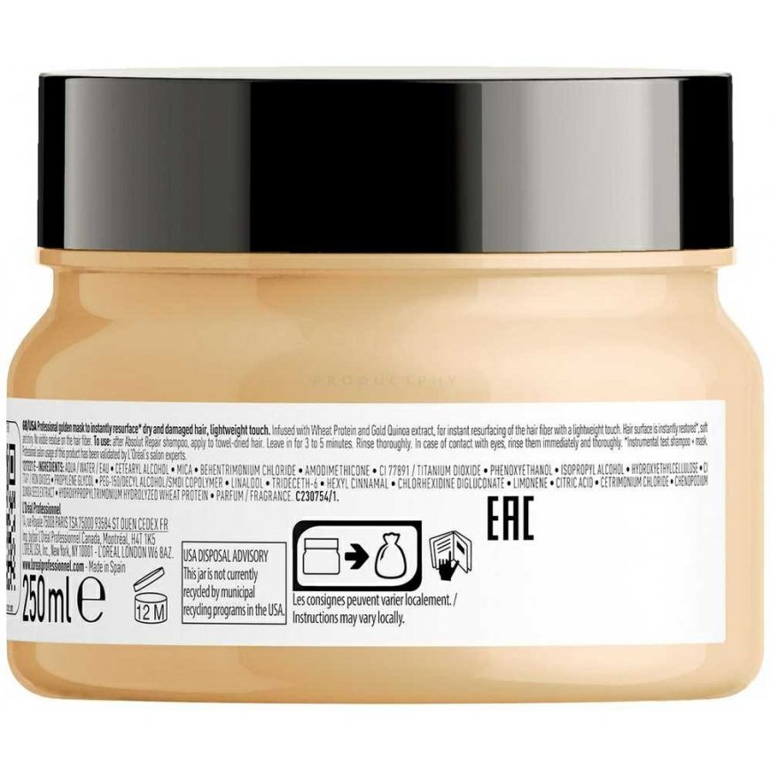 Auksinė plaukus atkurianti kaukė L'oreal Professionnel Absolut Repair Golden Mask 250ml – 2