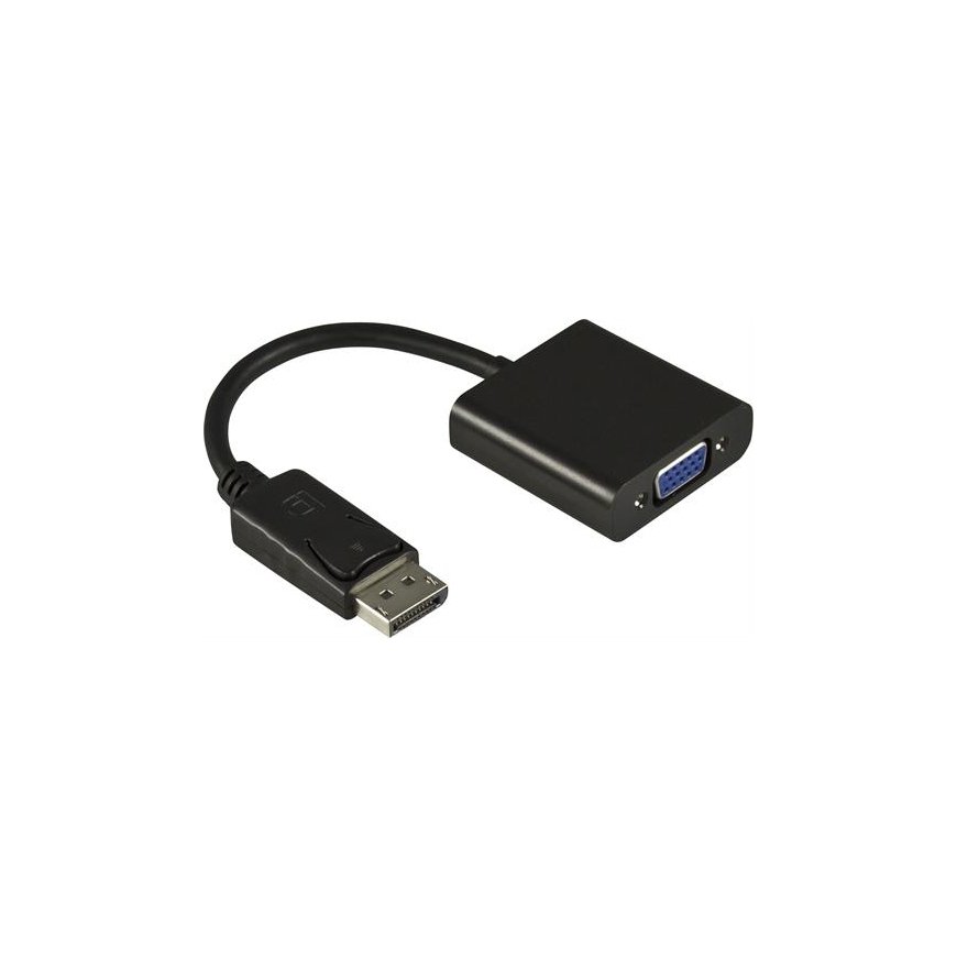 Deltaco DP-VGA7 видео кабель адаптер 0,2 m DisplayPort VGA (D-Sub) Черный