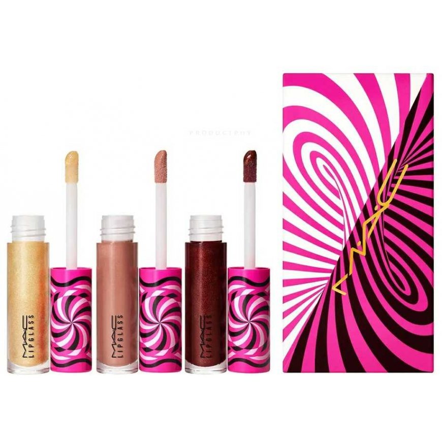MAC Tiny Tricks Set MAC: Lipglass, Lip gloss, Optical Delusion, 2.4 g + Lipglass, Lip gloss, Tiktalk of the Town, 2.4 g + Lipgla