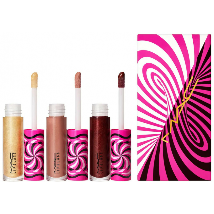 MAC Tiny Tricks Set MAC: Lipglass, Lūpų blizgis, Optical Delusion, 2.4 g + Lipglass, Lūpų blizgis, Tiktalk of the Town, 2.4 g + – 2