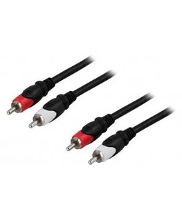 Deltaco MM-112 audiokaabel 5 m 2 x RCA Must, Punane, Valge