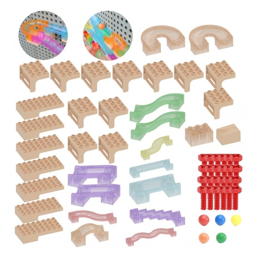 MASTERKIDZ Ball Rail Construction Set for STEM Board 63 pcs.