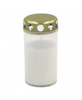 Grave candle with cap, burning time ~40h, white
