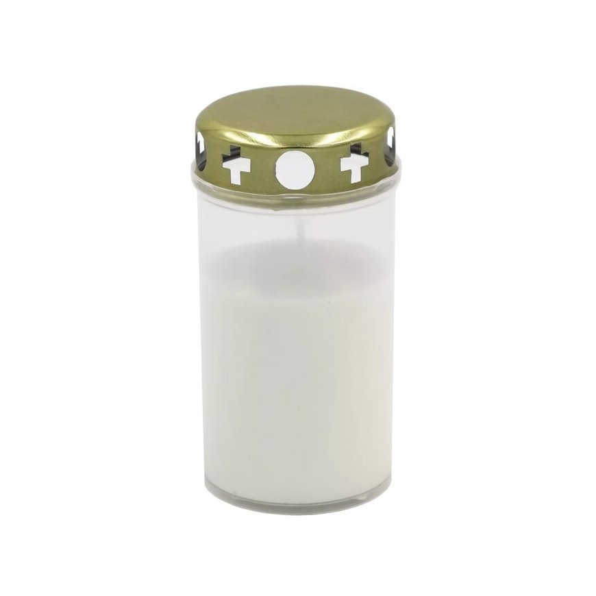 Grave candle with cap, burning time ~40h, white