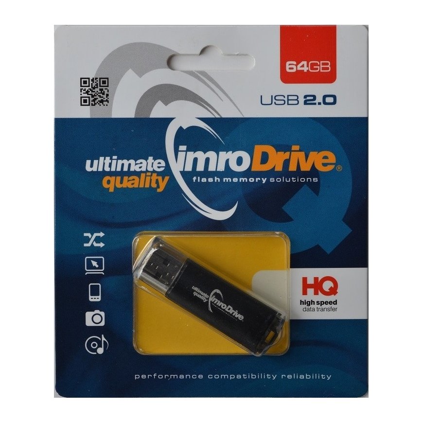 IMRO BLACK/64GB USB atmintukas USB A tipo 2.0 Juoda